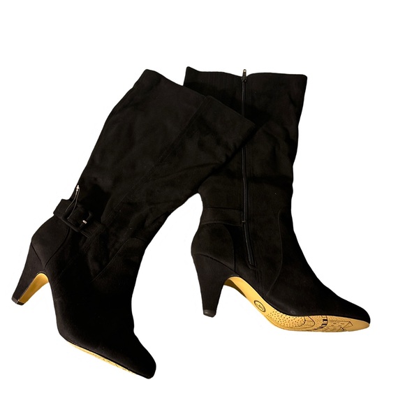 NWT Bella Vita Troy Black Suede Dress Boots Size 11 WW Plus Calf - Picture 1 of 6
